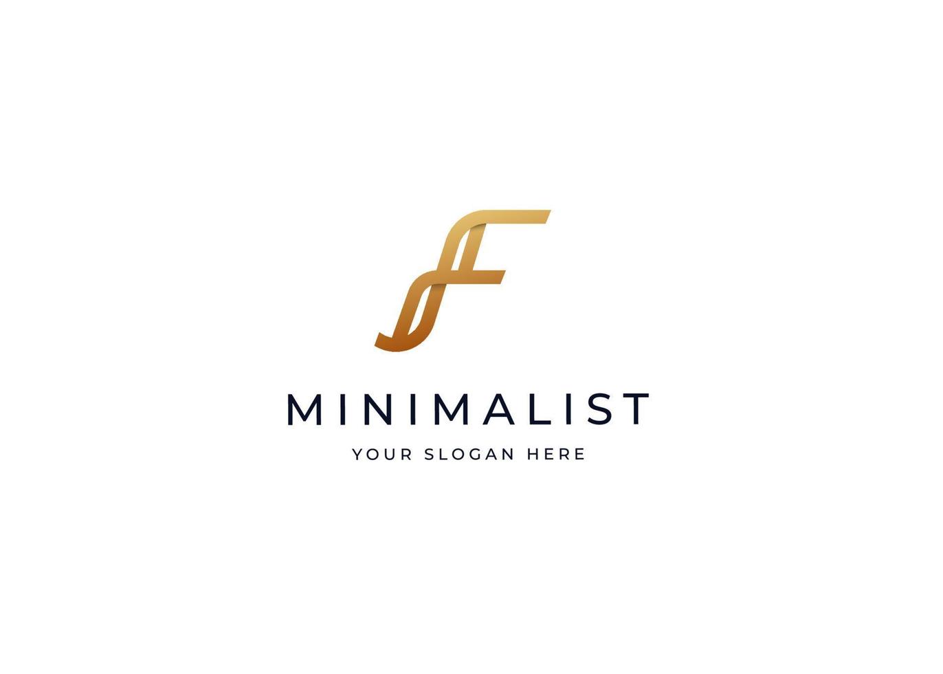 Creative letter F luxury monogram logo with clean and elegant lines style design vector illustration