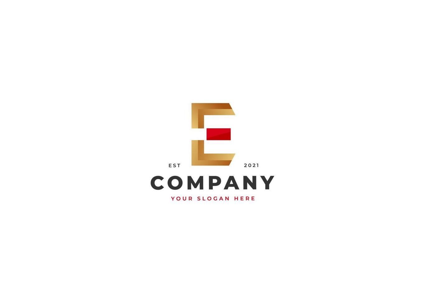 Creative letter E luxury golden logo design concept. Initial symbol for corporate business identity. Alphabet vector element