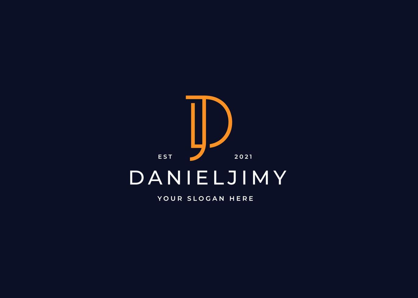 Letter JD DJ minimalist logo with clean and elegant lines style design vector illustration