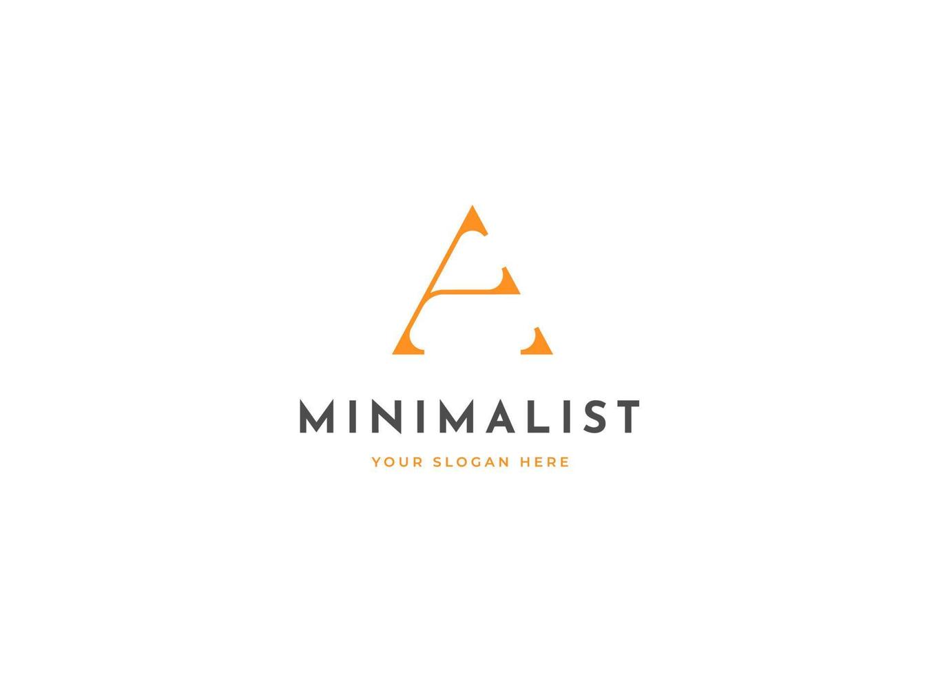 Letter A minimalist logo with clean and elegant lines style design vector illustration