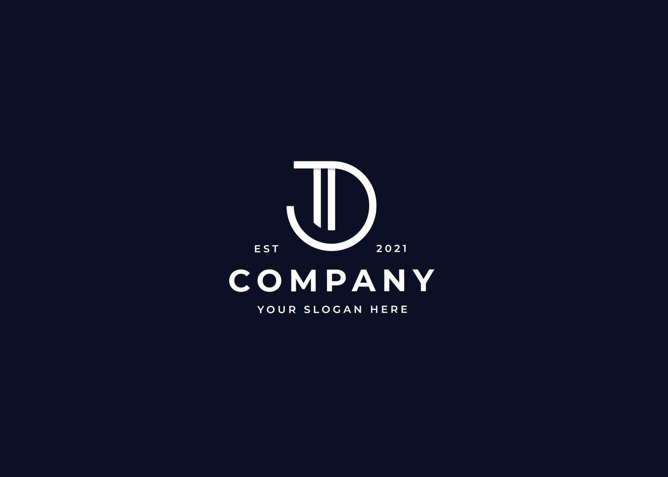 Creative letter D minimalist logo with clean and elegant lines style design vector illustration