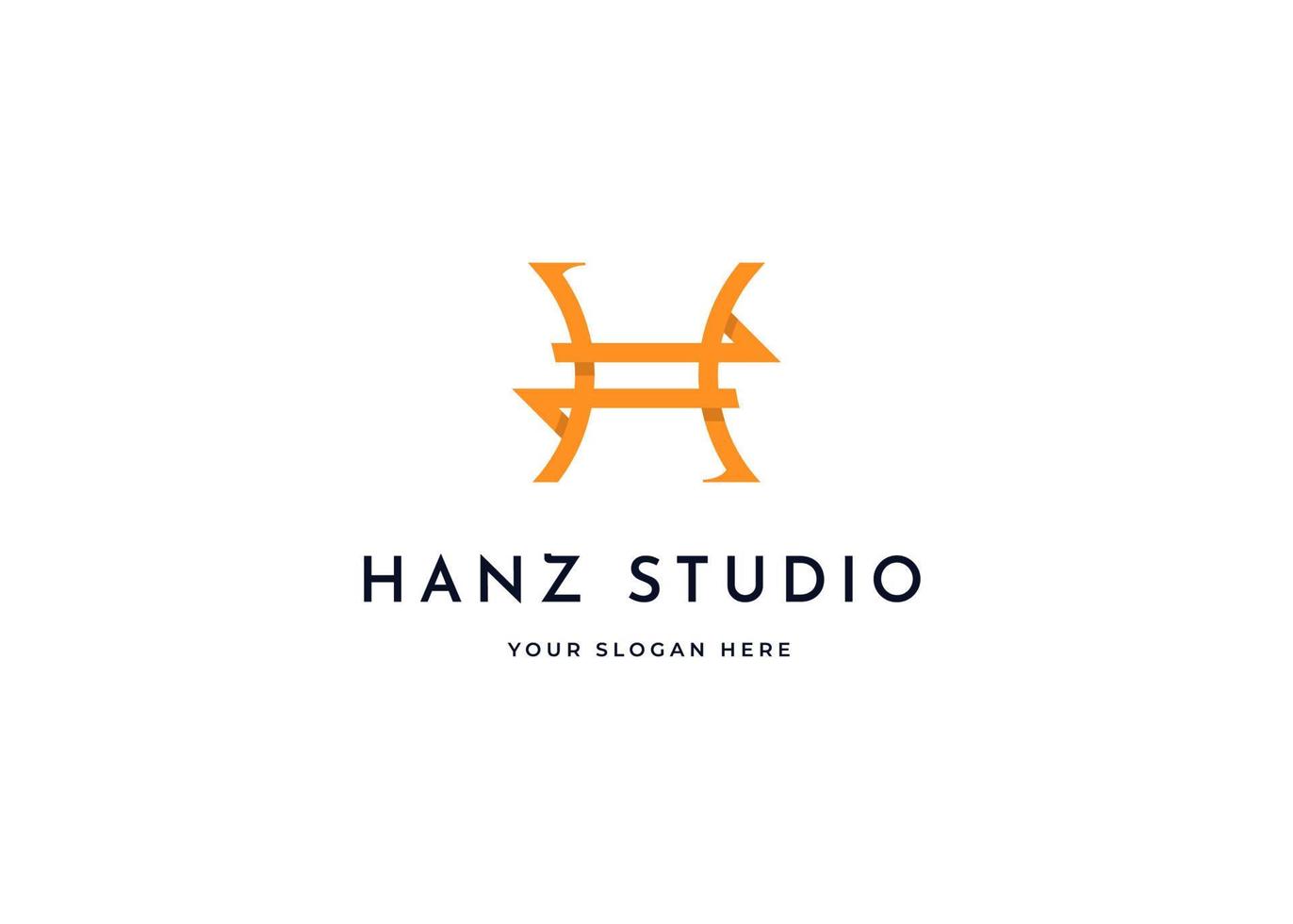 Letter H minimalist logo with clean and elegant lines style design vector illustration
