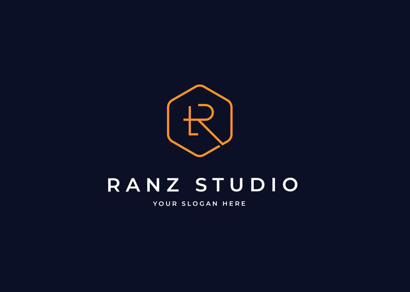 Creative letter R minimalist logo with clean and elegant lines style design vector illustration