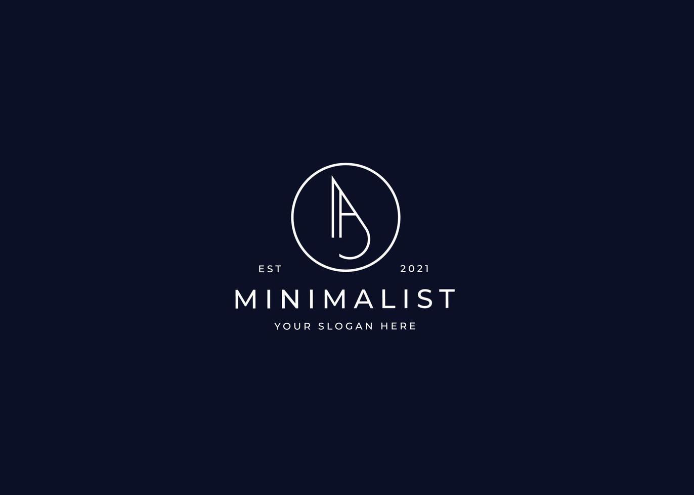Creative letter A minimalist logo with clean and elegant lines style design vector illustration