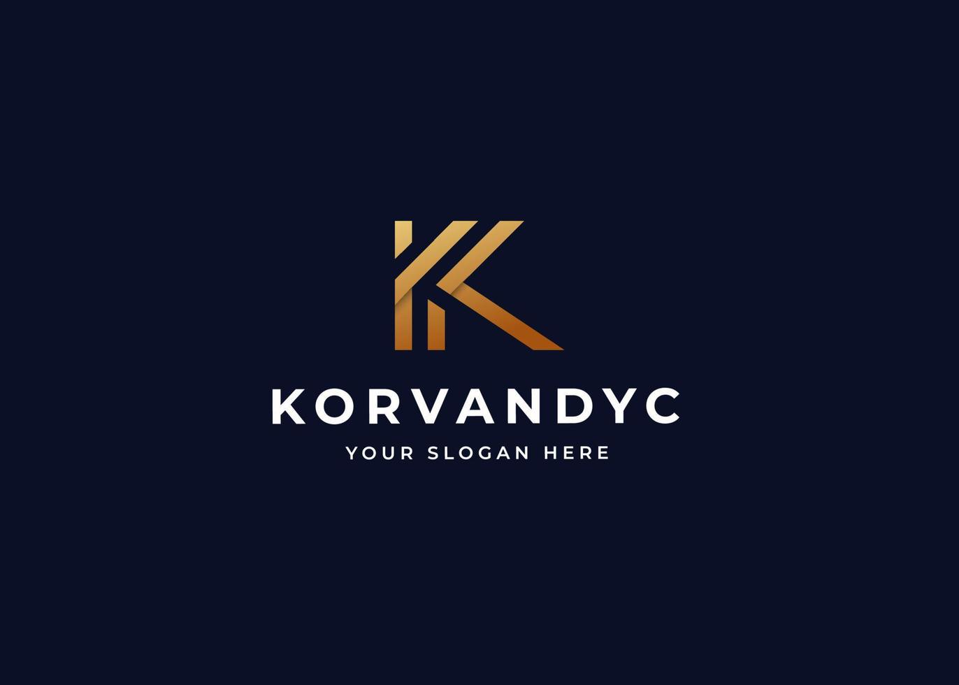 Creative letter k luxury monogram logo with clean and elegant lines style design vector illustration