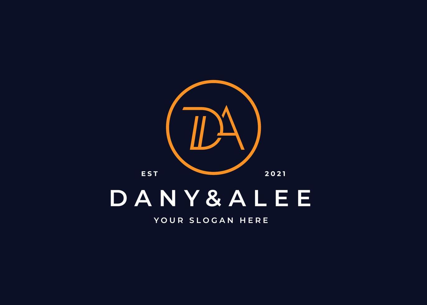 Creative letter DA minimalist logo with clean and elegant lines style design vector illustration