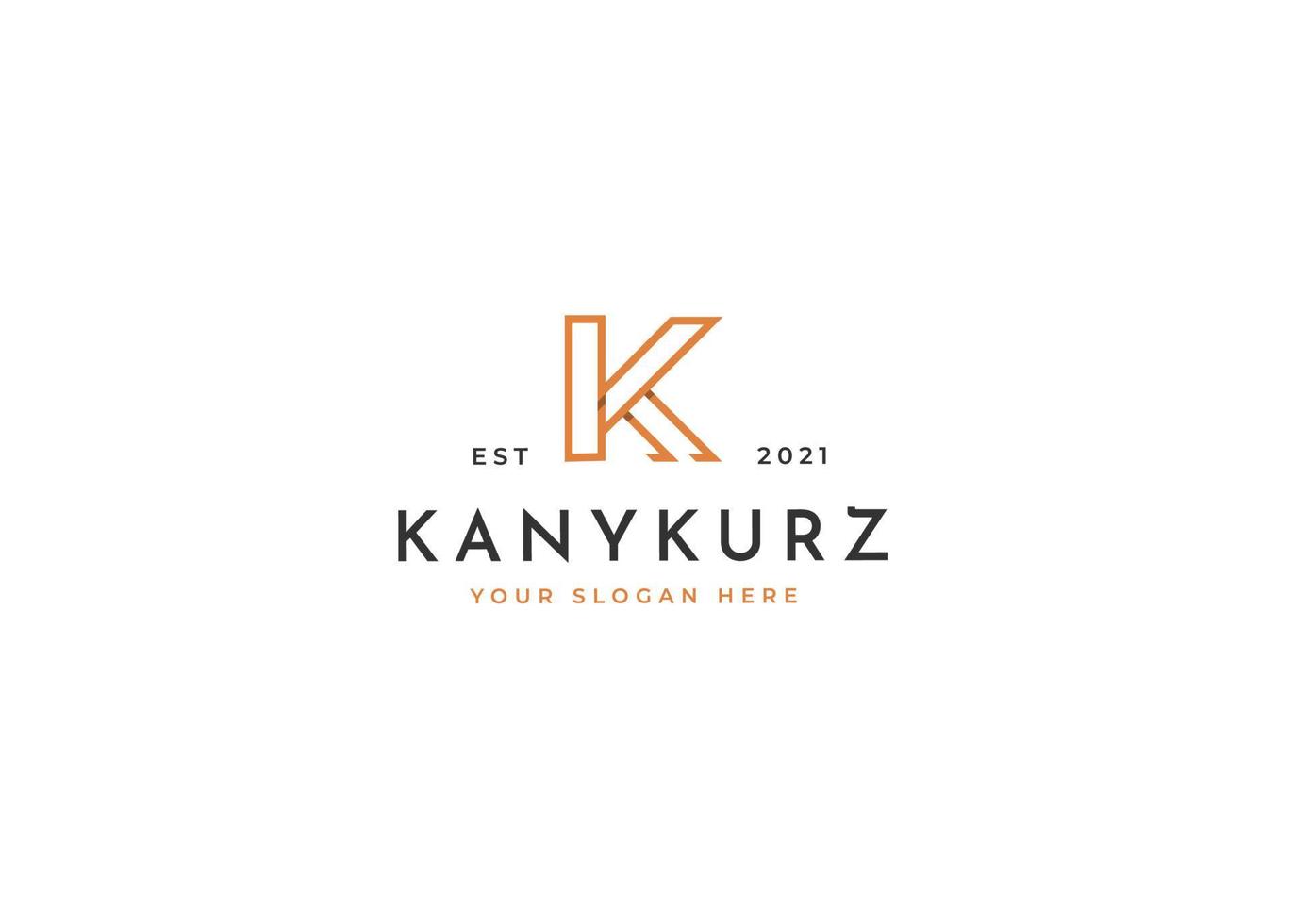 Creative letter k monogram logo with clean and elegant lines style design vector illustration