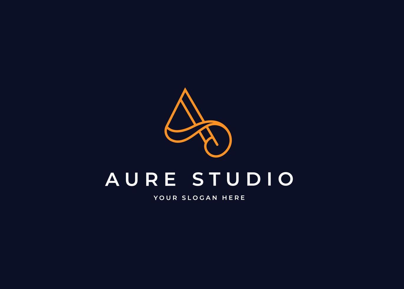 Creative letter A boutique logo with clean and elegant lines style design vector illustration