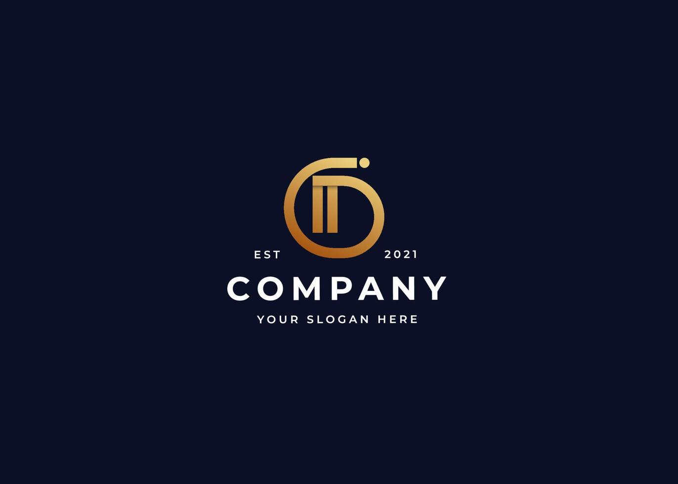 Creative letter D luxury monogram logo with clean and elegant lines style design vector illustration