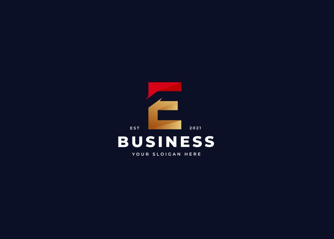 Creative letter E luxury golden logo design concept. Initial symbol for corporate business identity. Alphabet vector element