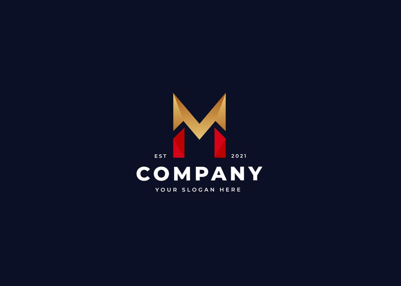 Creative letter M luxury golden logo design concept. Initial symbol for corporate business identity. Alphabet vector element