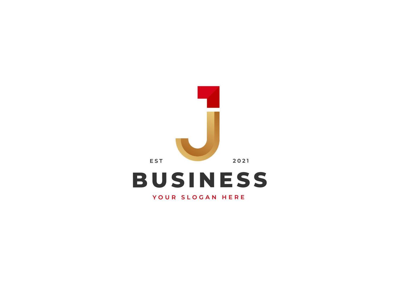 Creative letter J luxury golden logo design concept. Initial symbol for corporate business identity. Alphabet vector element