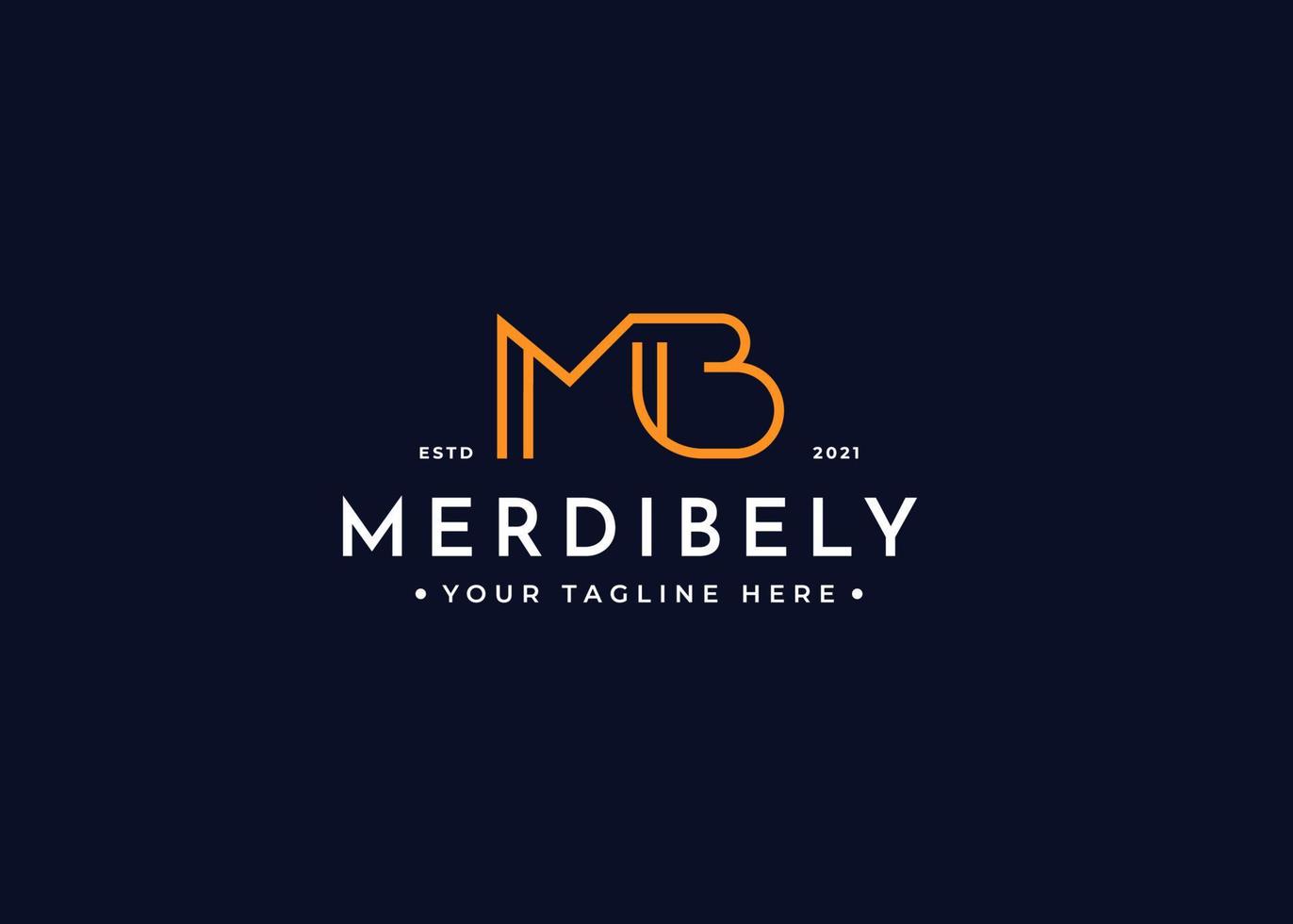 Creative letter MB minimalist logo with clean and elegant lines style design vector illustration