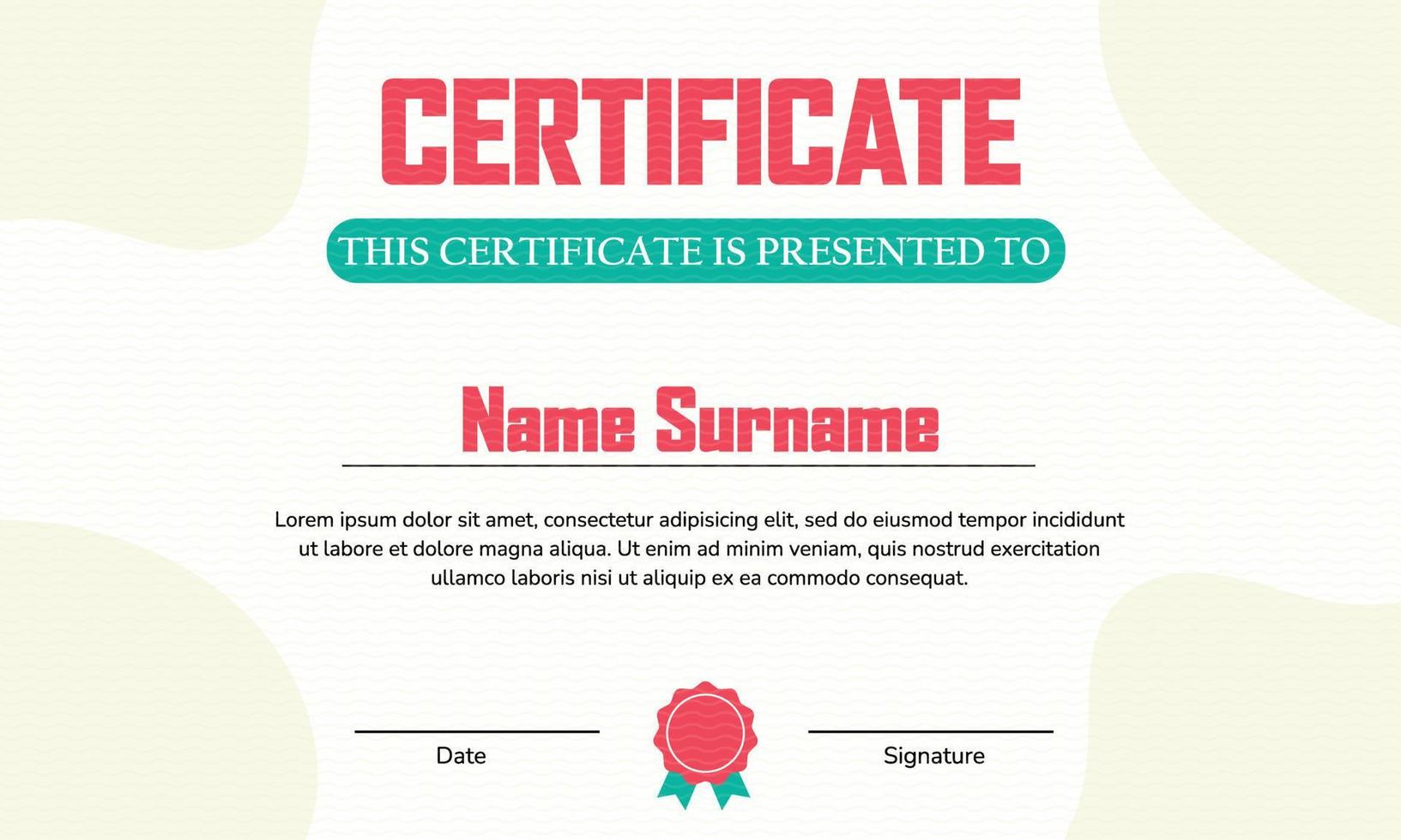 Modern Certificate Template Vector Design, certificate template with a luxury and modern pattern,diploma, Vector illustration
