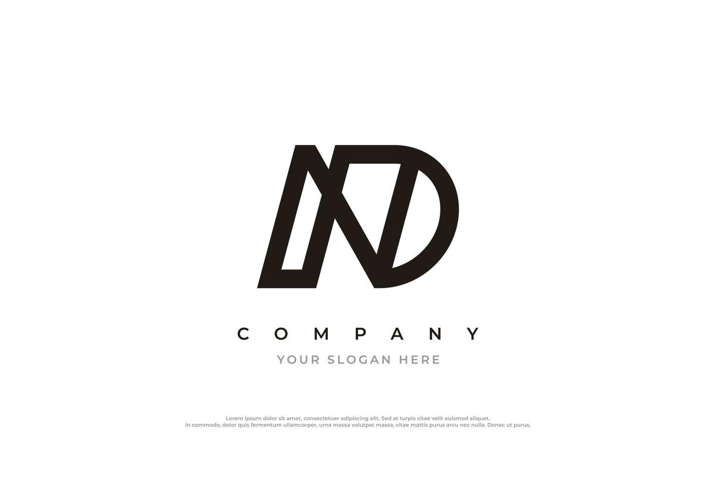 Initial Letter ND Logo Design Vector