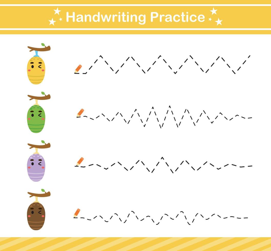 handwriting practice game .suitable for preschool.Educational page for kids vector