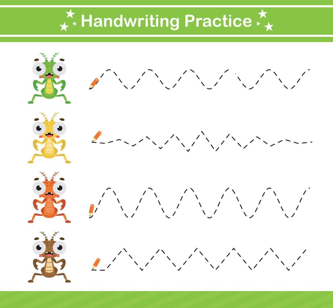 handwriting practice game .suitable for preschool.Educational page for kids vector