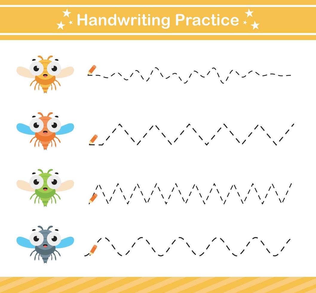 handwriting practice game .suitable for preschool.Educational page for kids vector