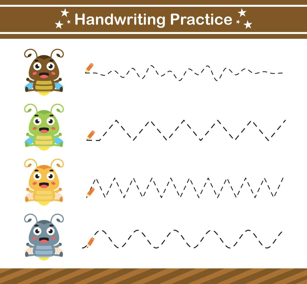 handwriting practice game .suitable for preschool.Educational page for kids vector