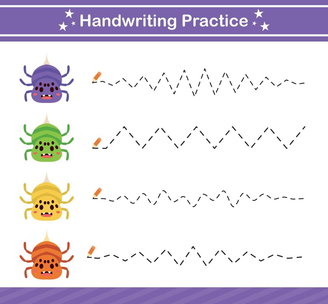 handwriting practice game .suitable for preschool.Educational page for kids vector