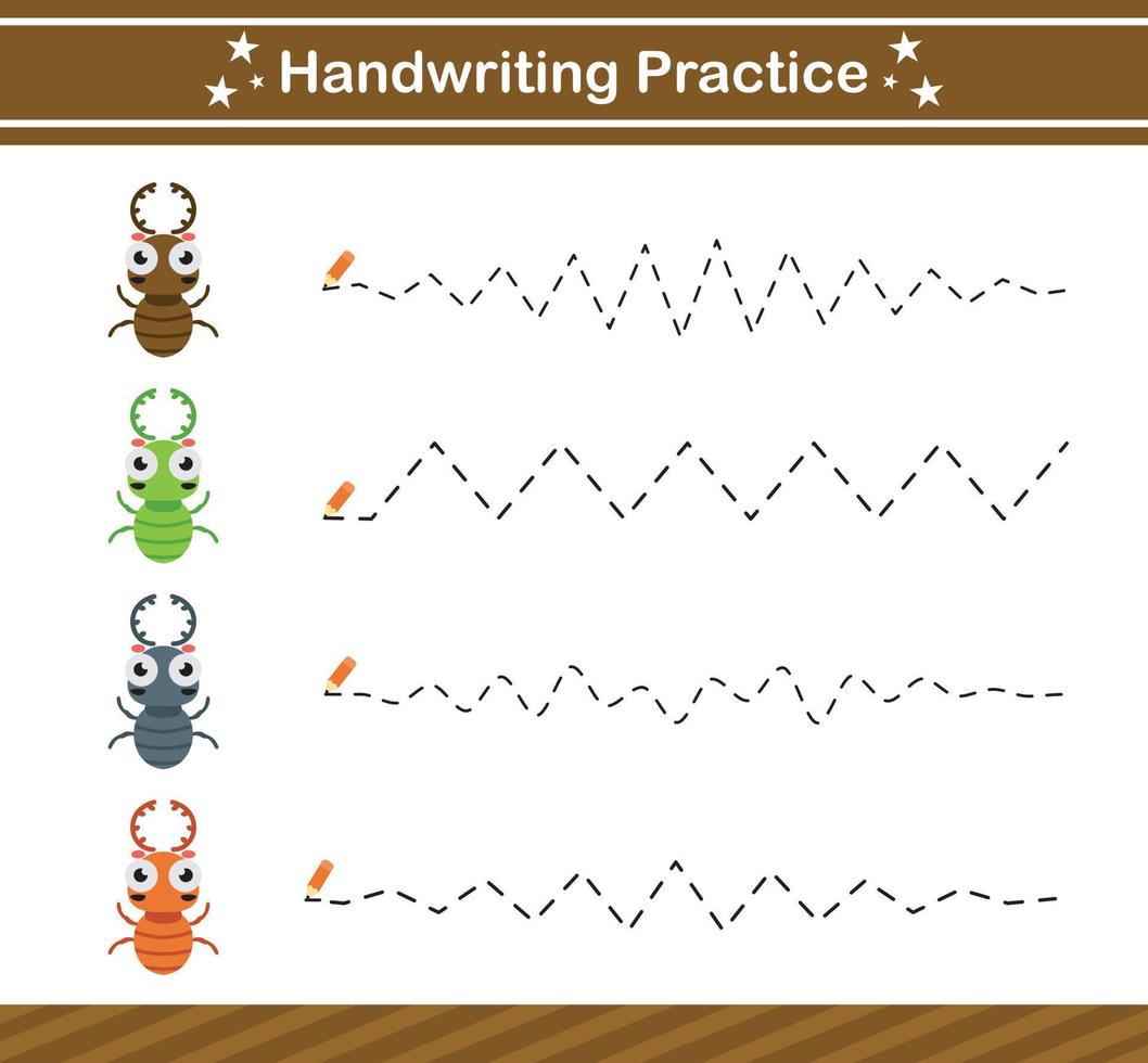 escritura práctica juego .adecuado para preescolar.educativo página para niños vector