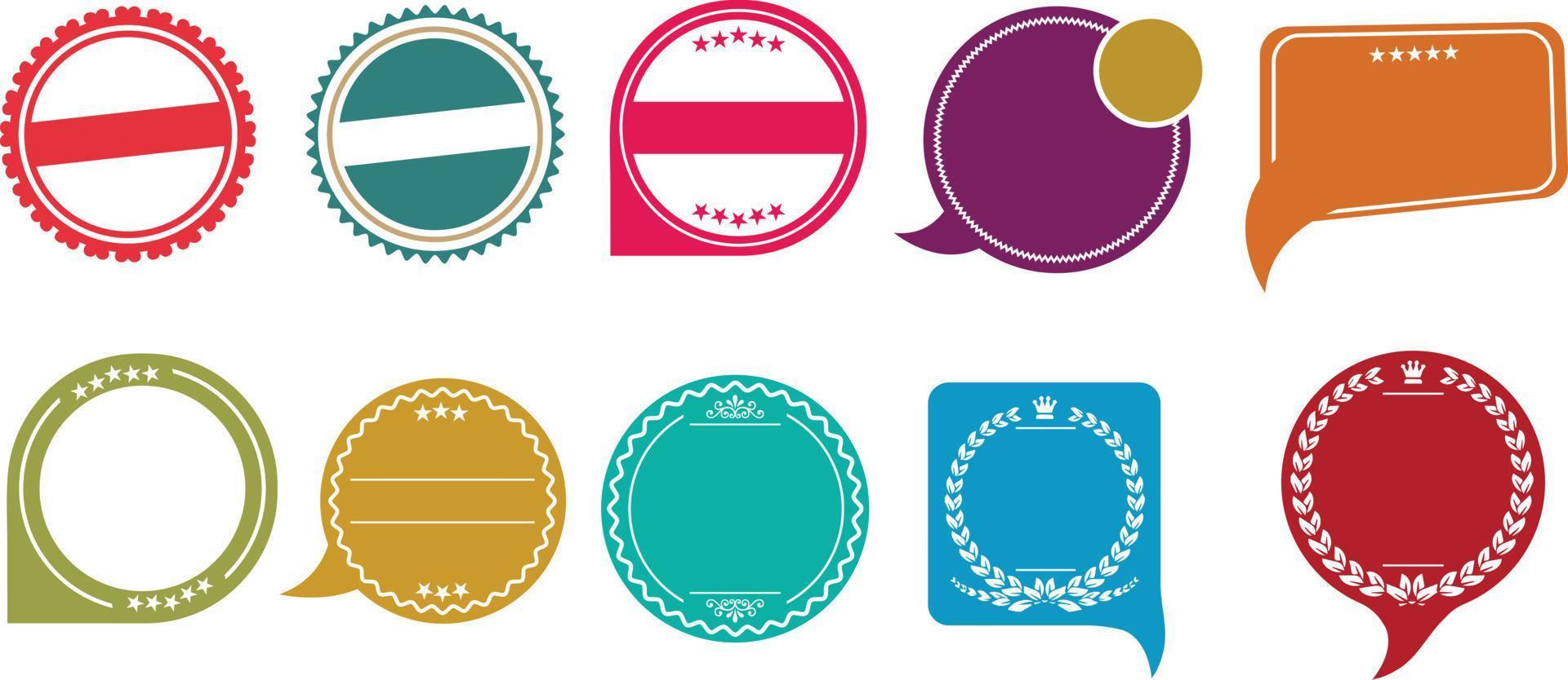 Retro Premium Quality Flat Vector Badge Collection, Product Label