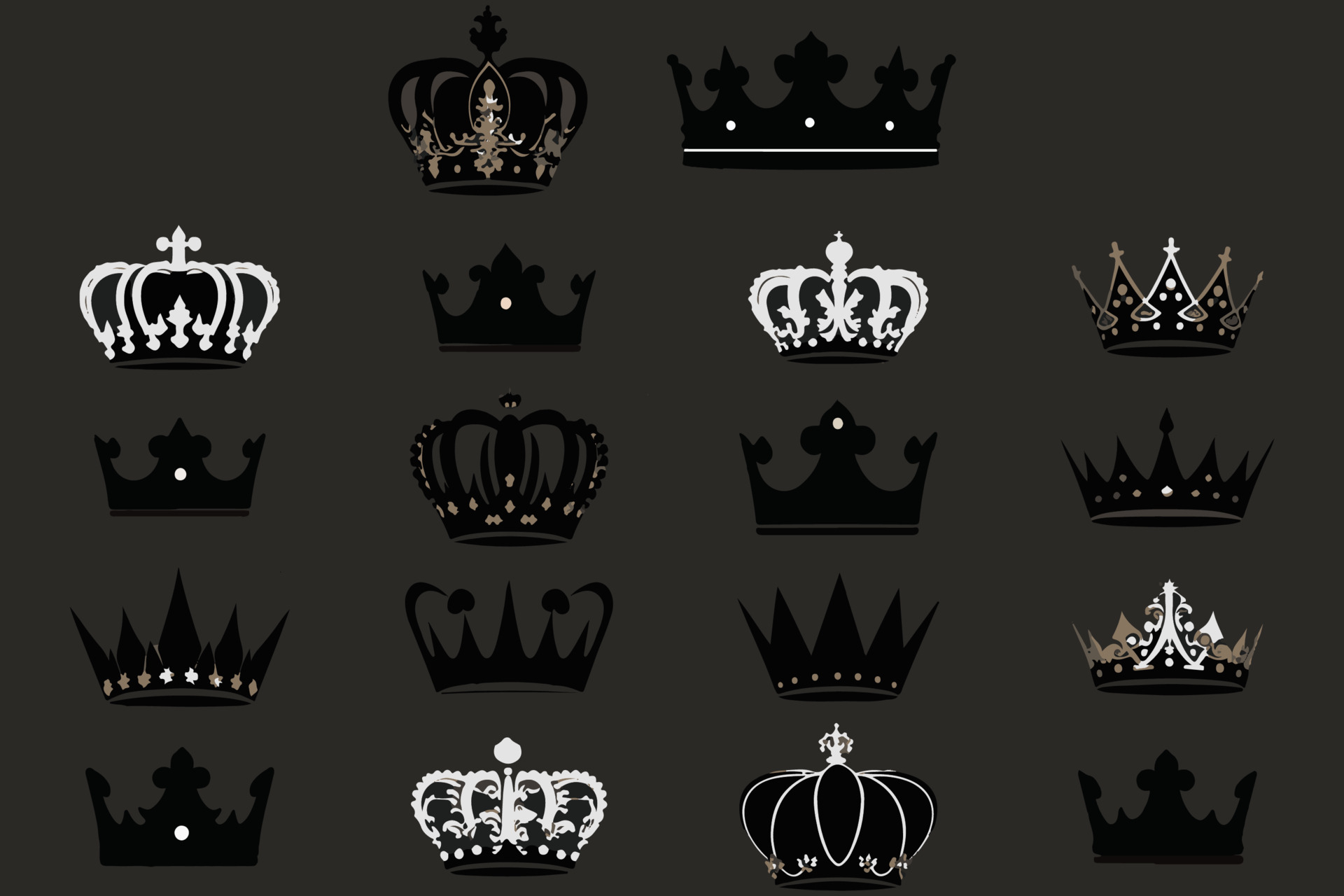 Silhouettes crowns set Illustration vector design collection 20920244 ...