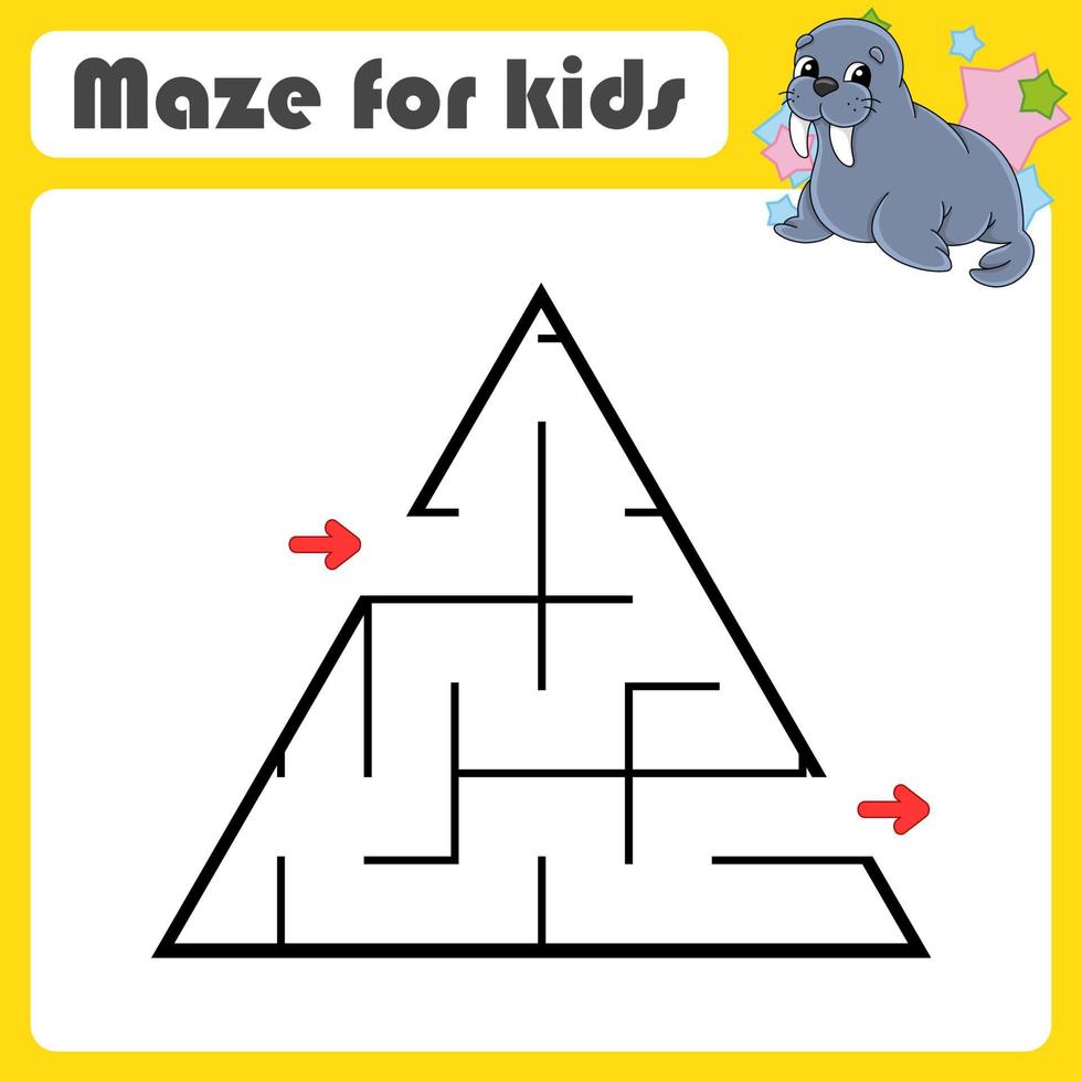 Abstract maze. Game for kids. Puzzle for children. cartoon style. Labyrinth conundrum. Find the right path. Cute character. Vector illustration.