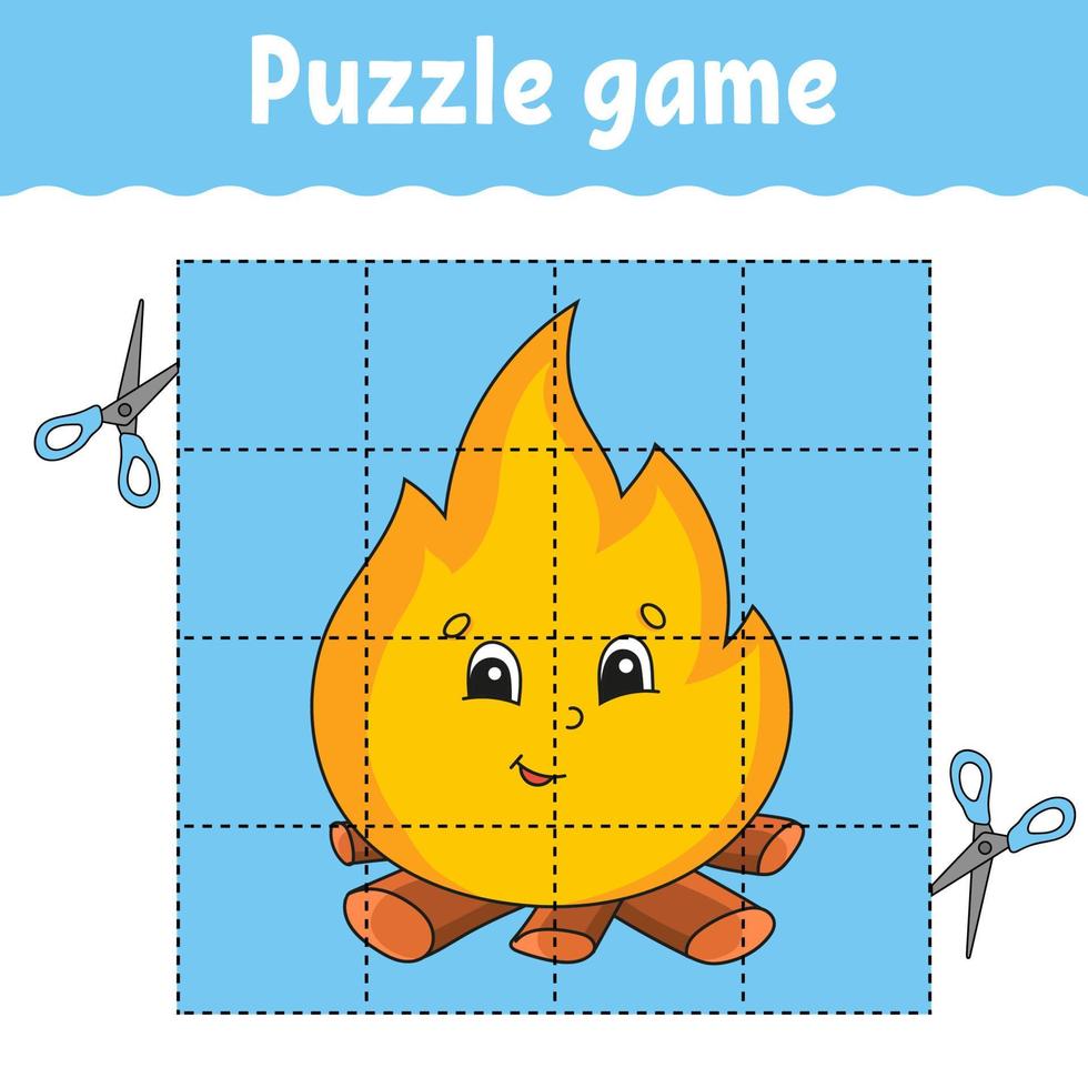 Puzzle game for kids. Education developing worksheet. Learning game for children. Color activity page. Barbecue theme. Riddle for preschool. Isolated vector illustration in cartoon style.