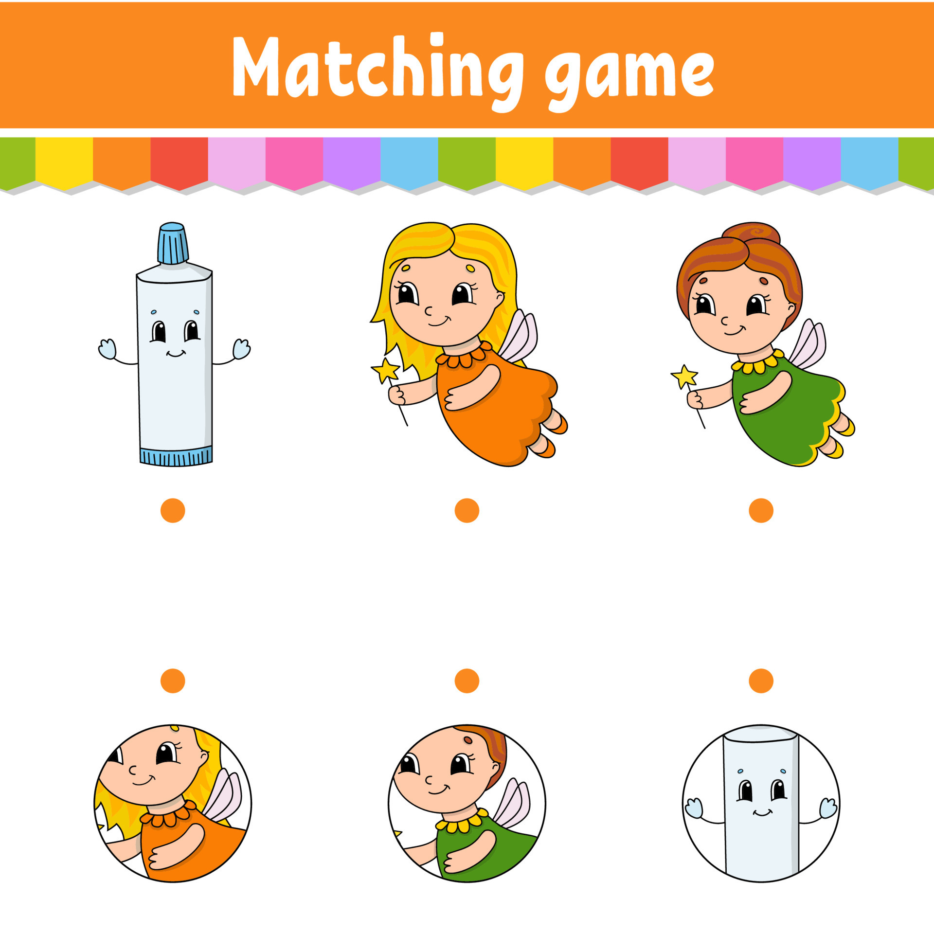 Matching game for kids. Education developing worksheet. Draw a line