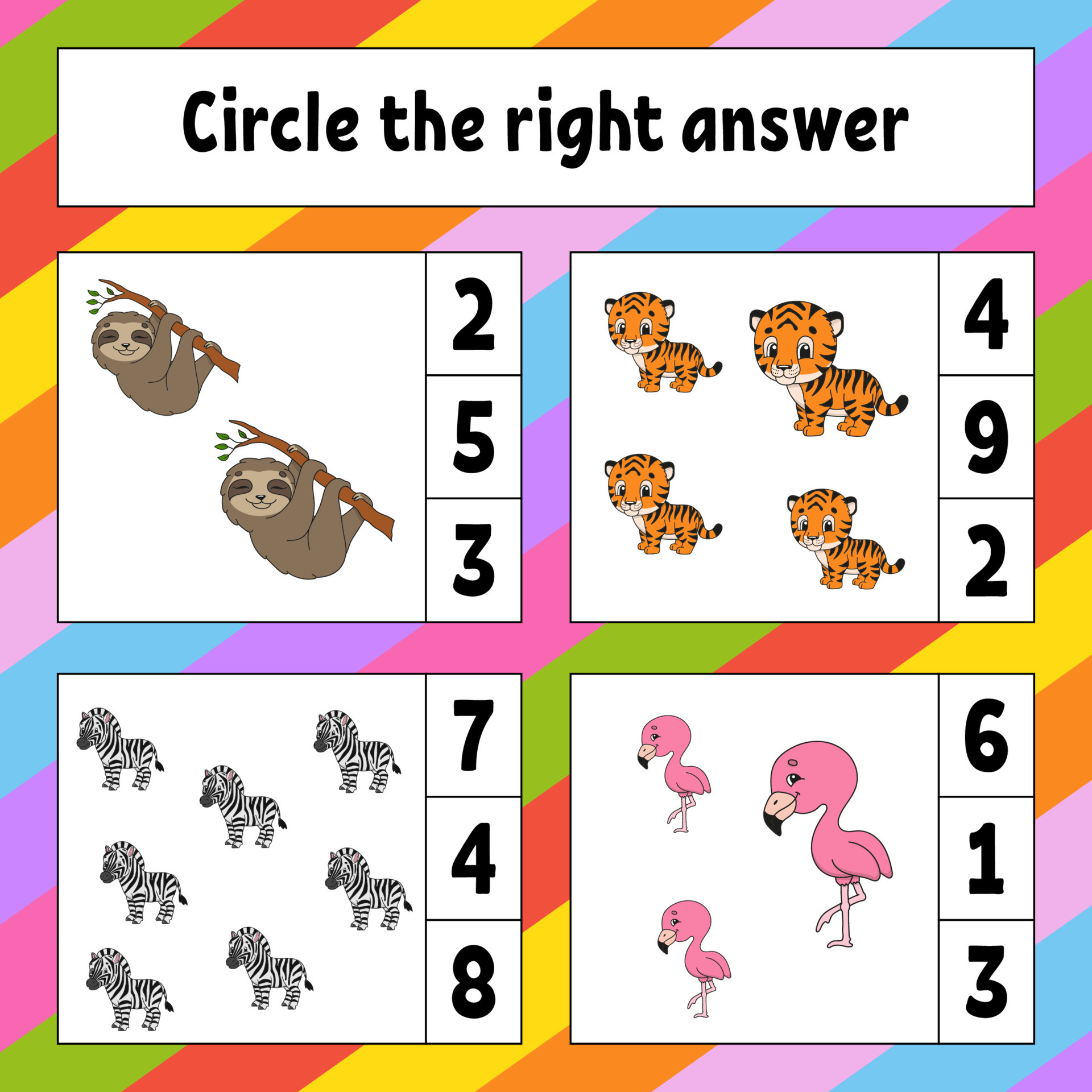 Circle the right answer. Education developing worksheet. Activity ...