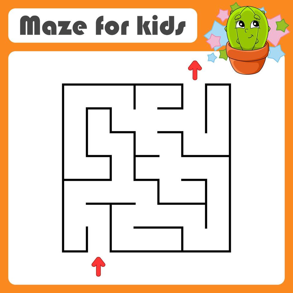 Abstract maze. Game for kids. Puzzle for children. cartoon style. Labyrinth conundrum. Find the right path. Cute character. Vector illustration.