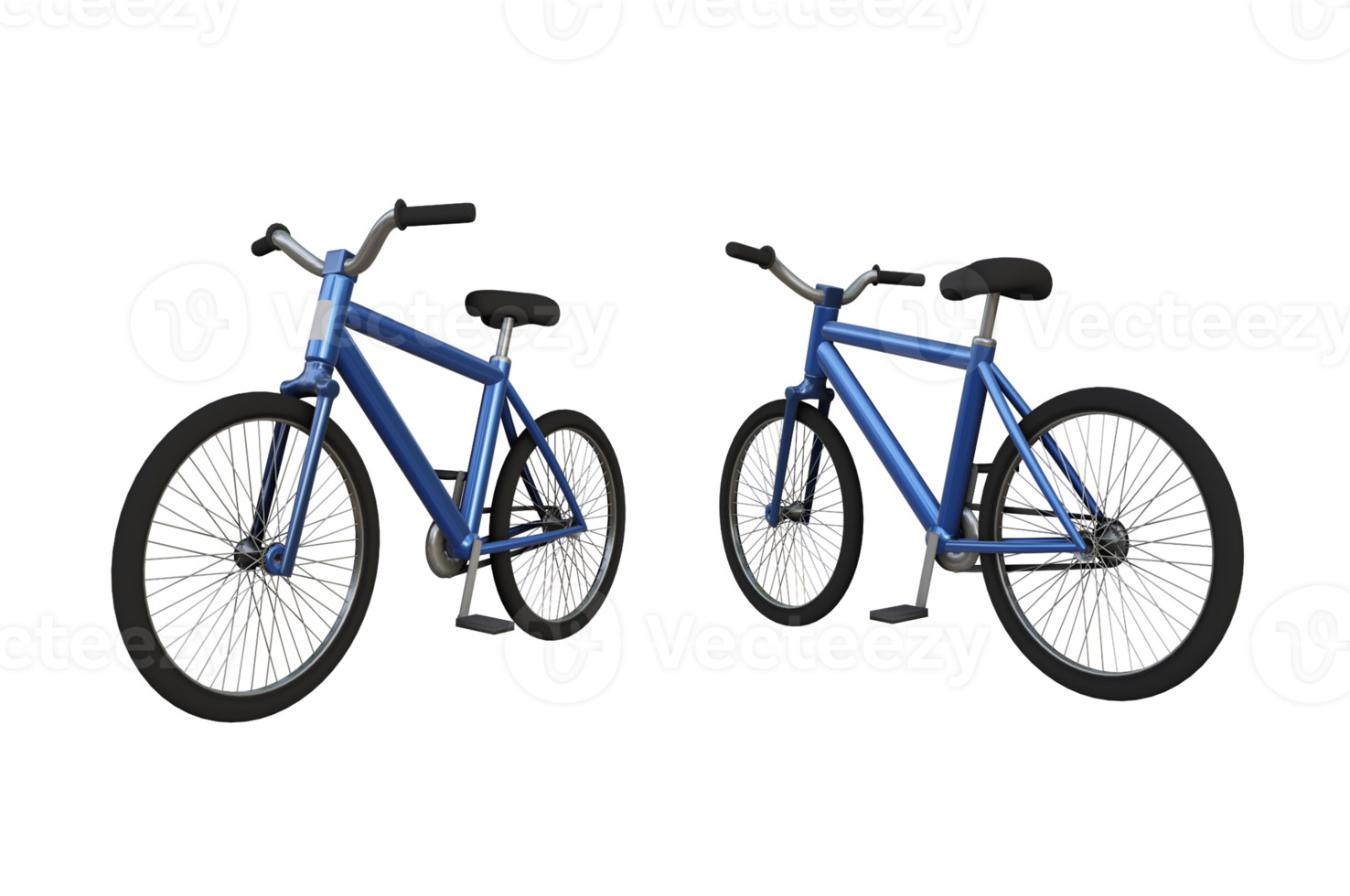 3D rendering bicycle from various perspective view angles png