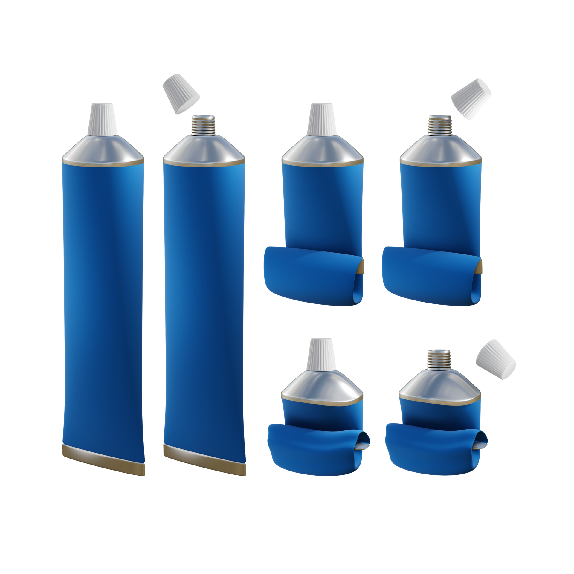 3d rendering of pasta bottle set full and empty paint container