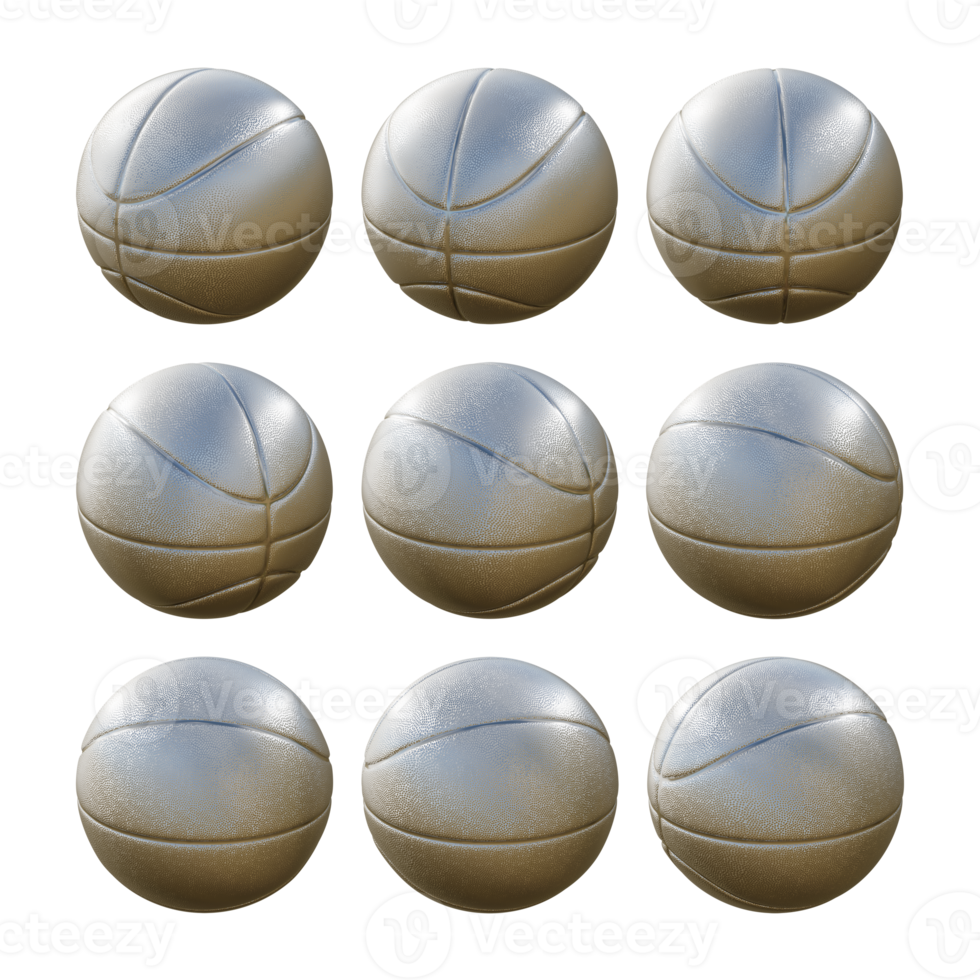 3d Rendern sequentiell Silber Korb Ball rotierend Perspektive Aussicht png