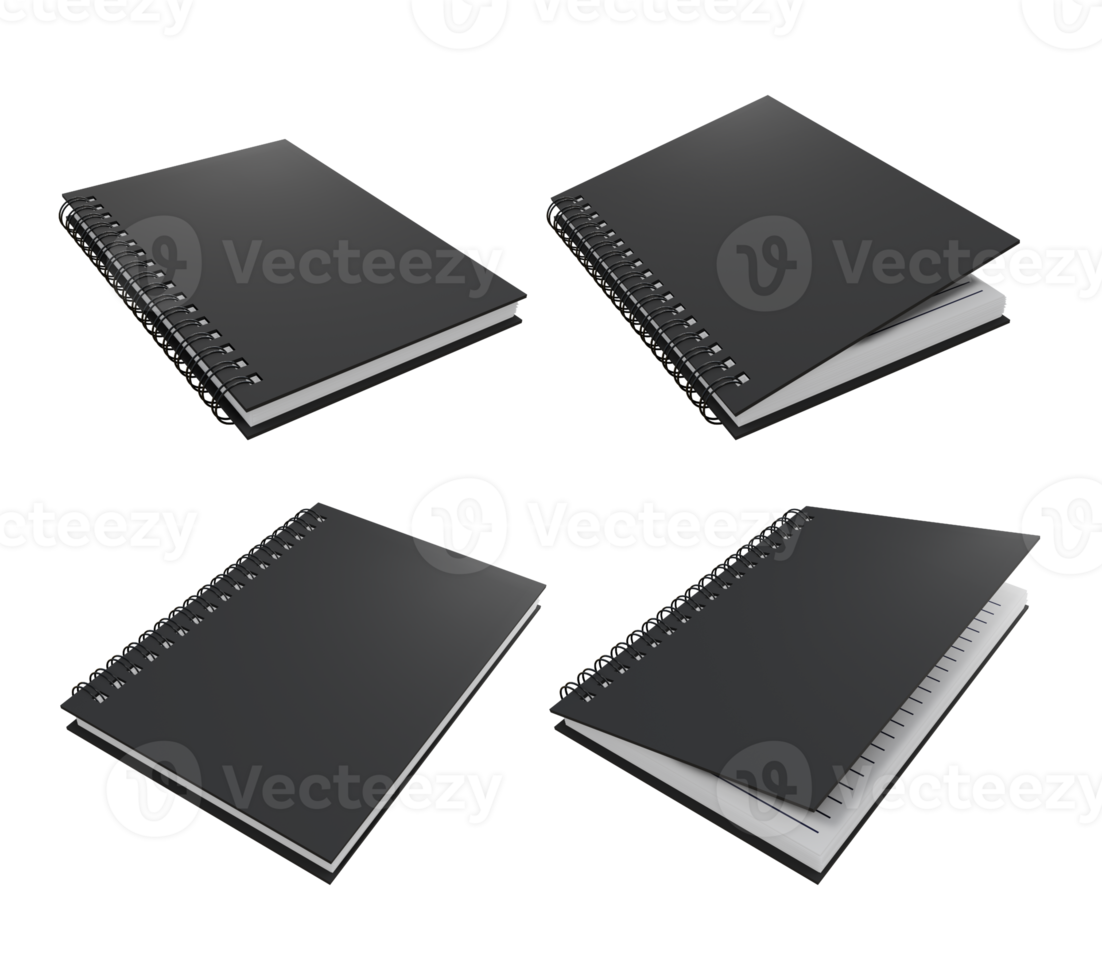 3d rendering of open and closed book mockup various perspective view angle png
