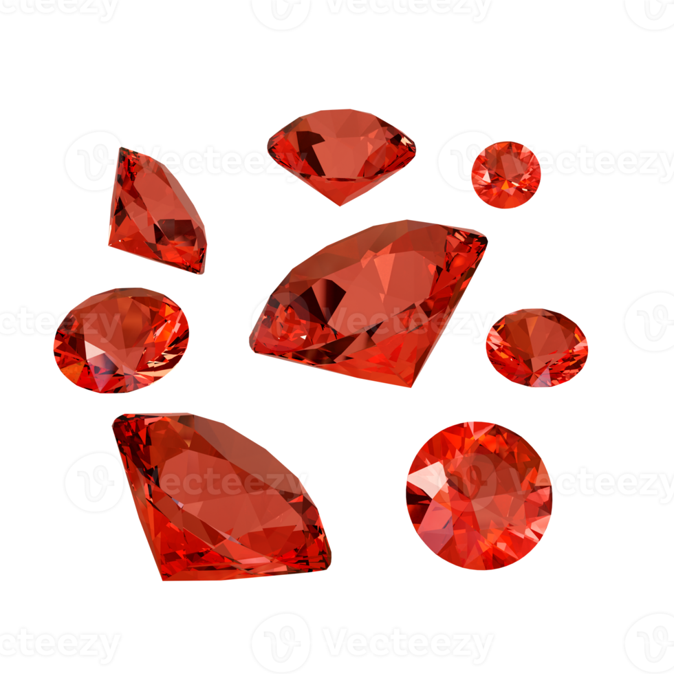 3d Rendern von glänzend rot Diamant Edelsteine png