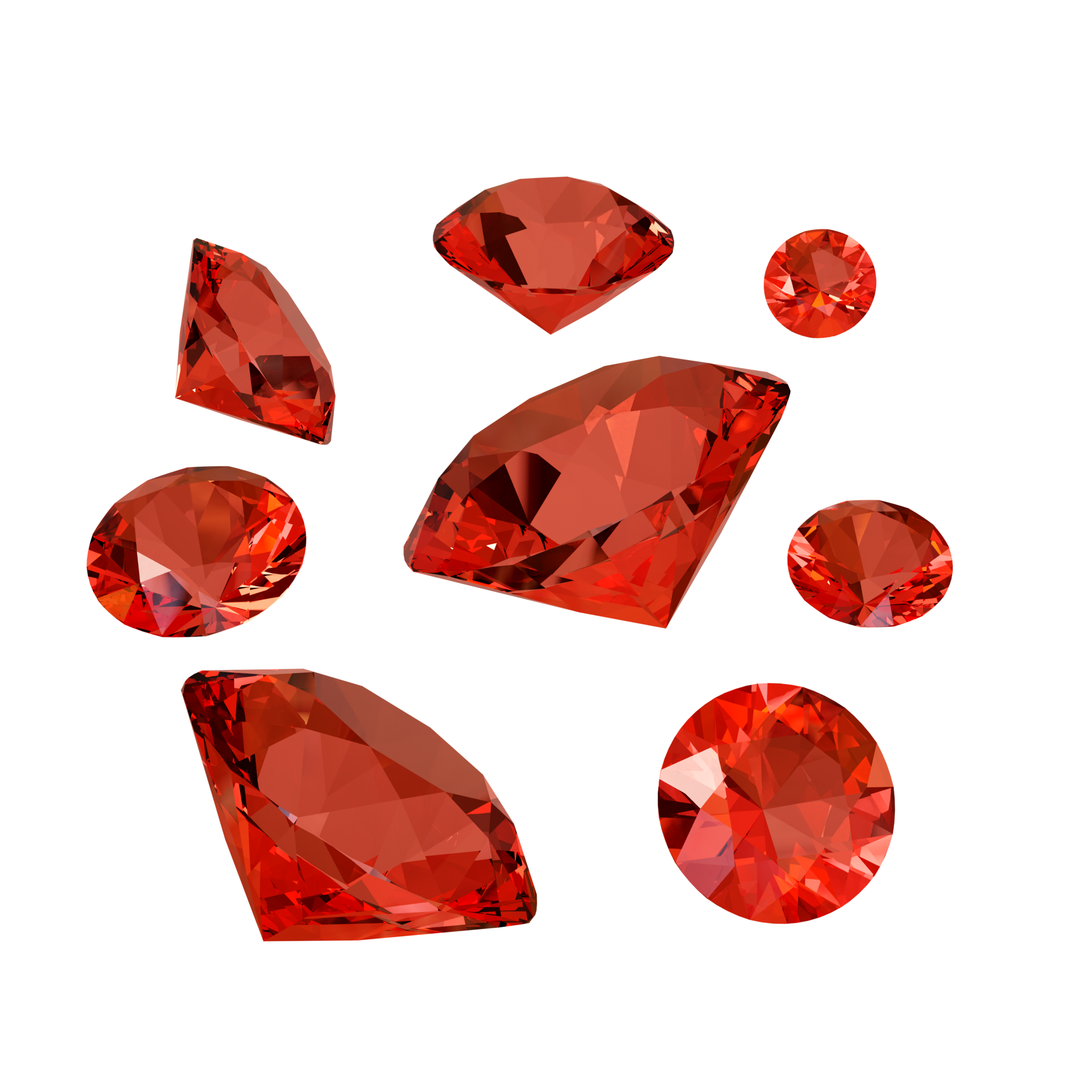 3d rendering of shiny red diamond gems 20920792 png