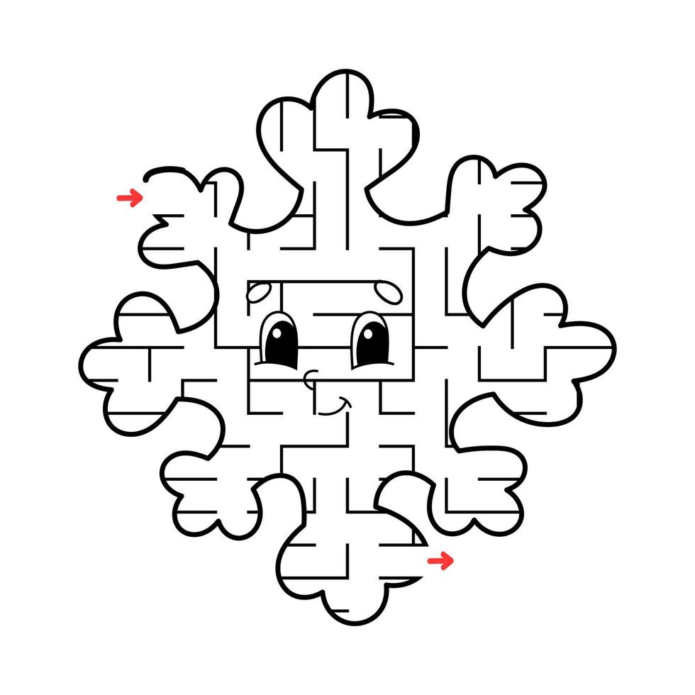 Abstract maze. Game for kids. Puzzle for children. Labyrinth conundrum. Find the right path. Education worksheet. vector