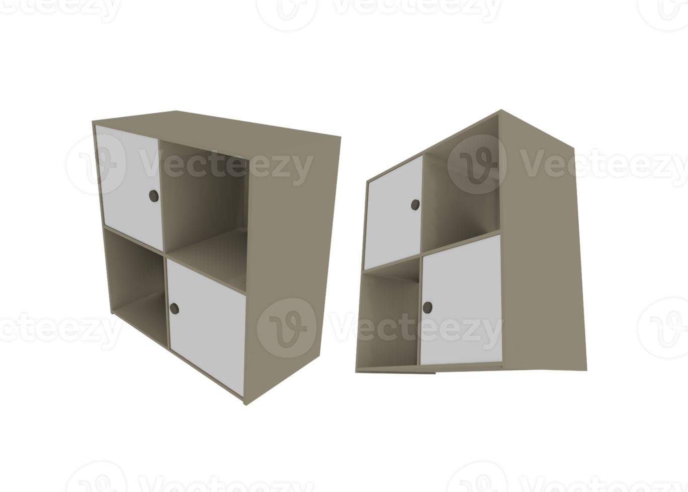 3d renderen van laag poly kasten van verschillend perspectieven png