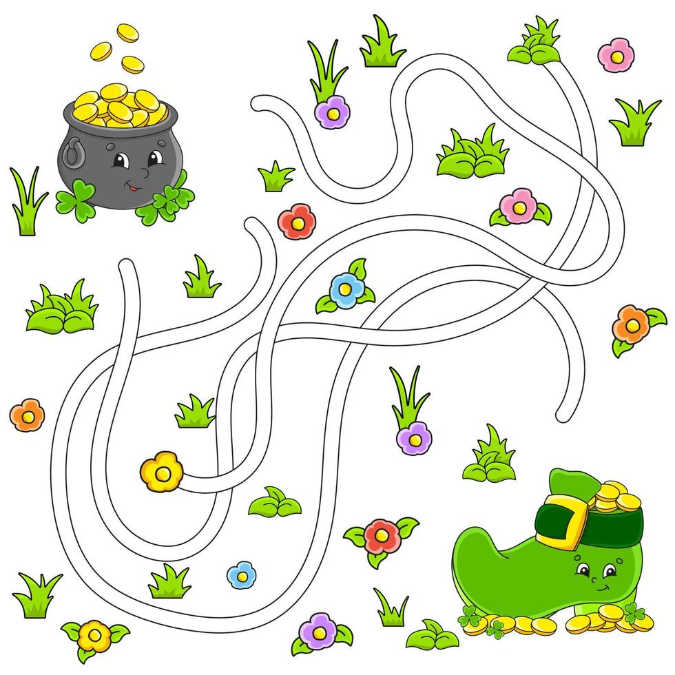 Funny maze for kids. Puzzle for children. cartoon character. Labyrinth conundrum. Find the right path. Vector illustration.