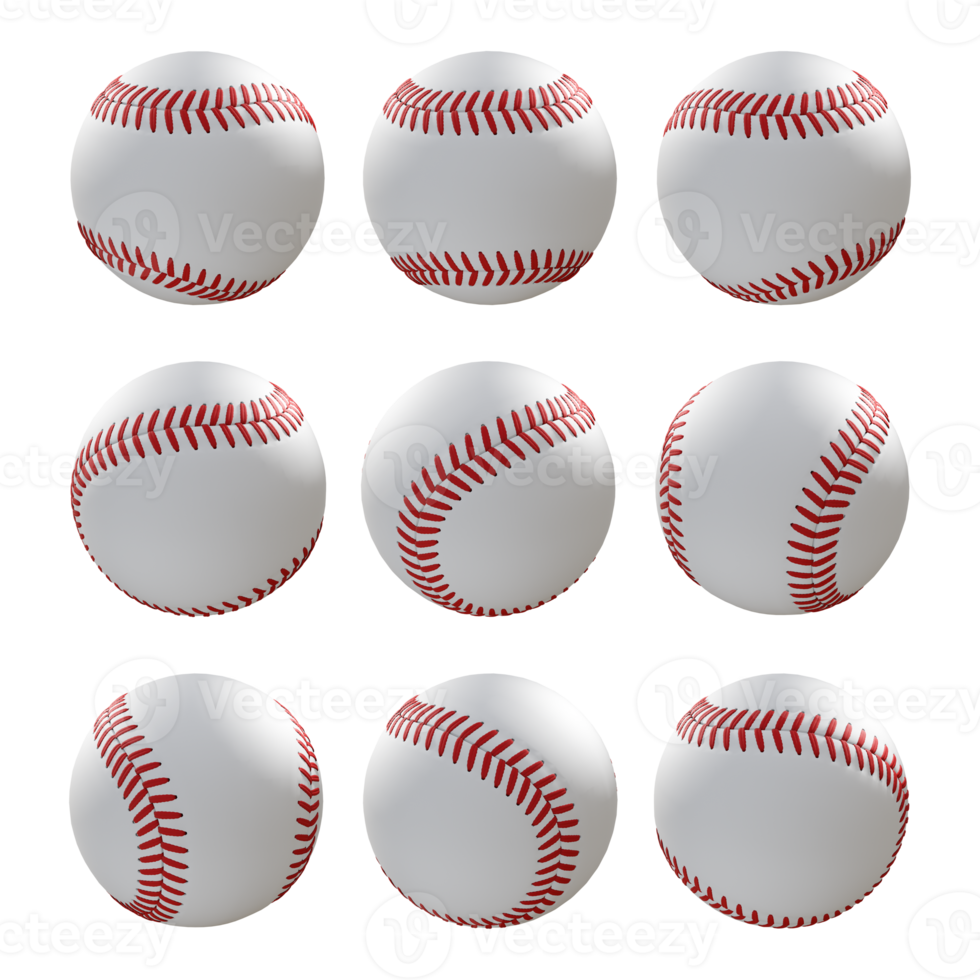 3d rendering sequential baseball ball rotating perspective view png