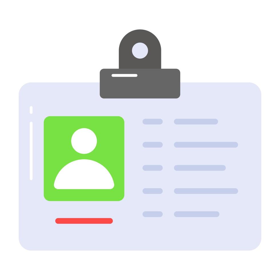 Employee id card vector design, user identification icon