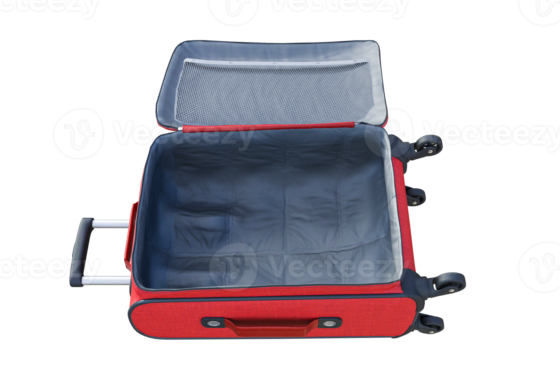 Red luggage open isolated. 3d render 20921124 PNG