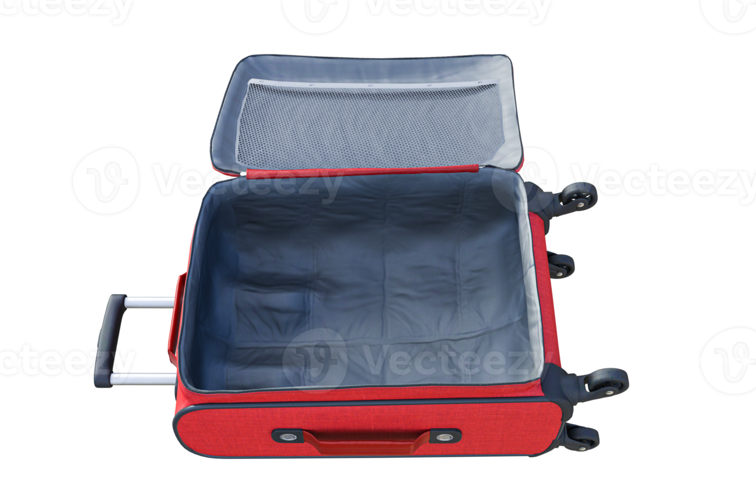 Red luggage open isolated. 3d render 20921124 PNG