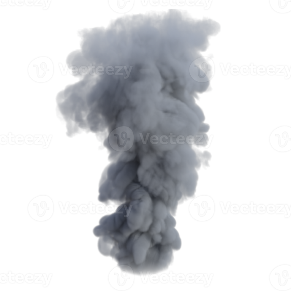 Smoke and fire explosion isolated. 3d render png