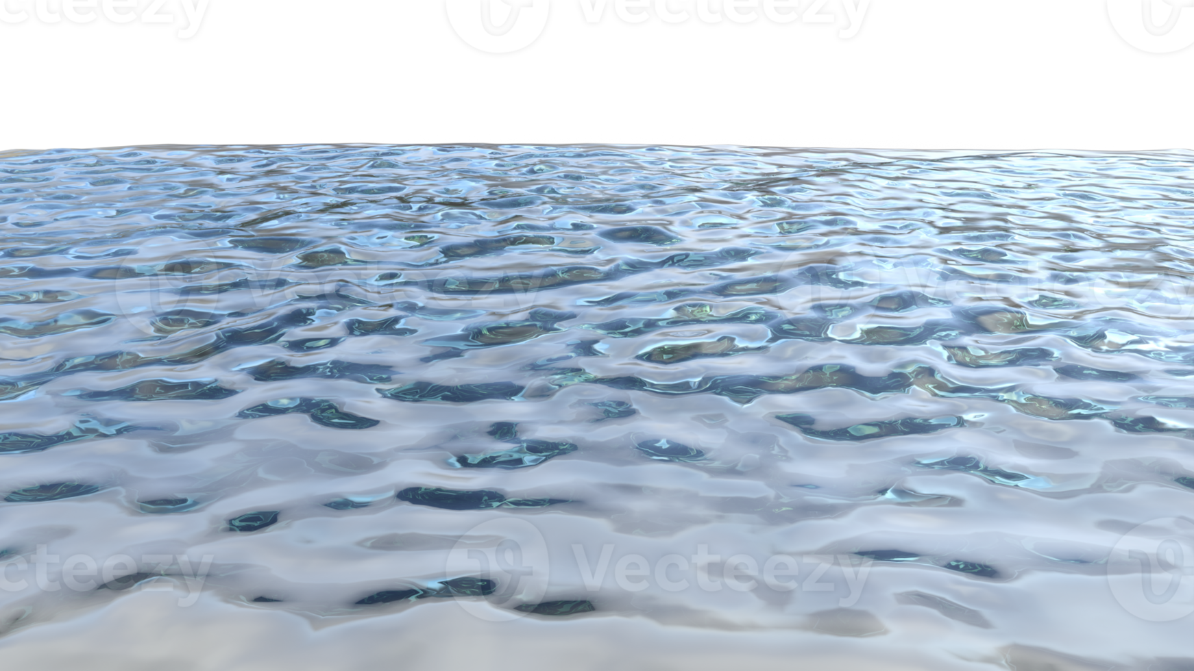 Water ripples surface isolated. 3d render png