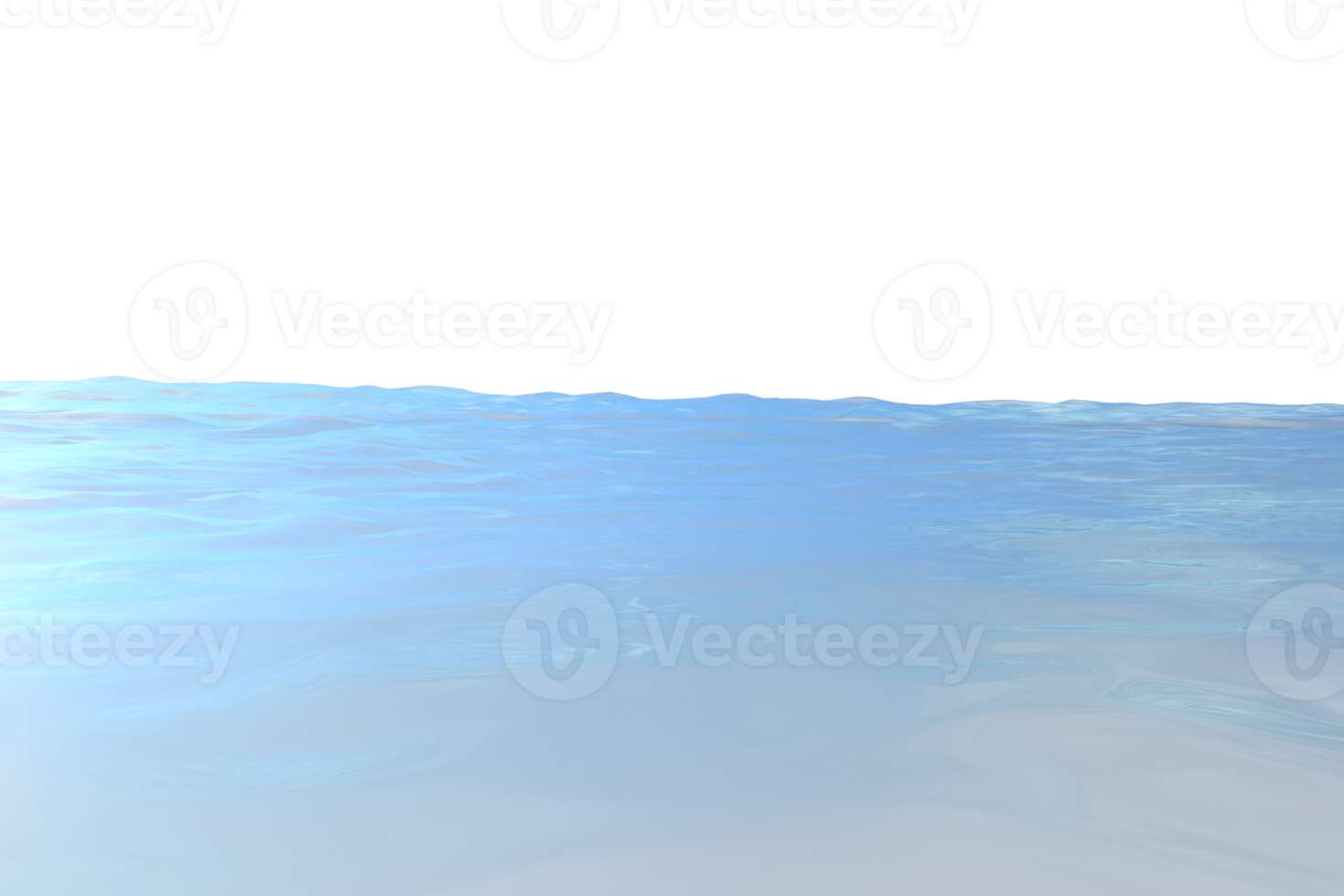 Water ripples surface isolated. 3d render png