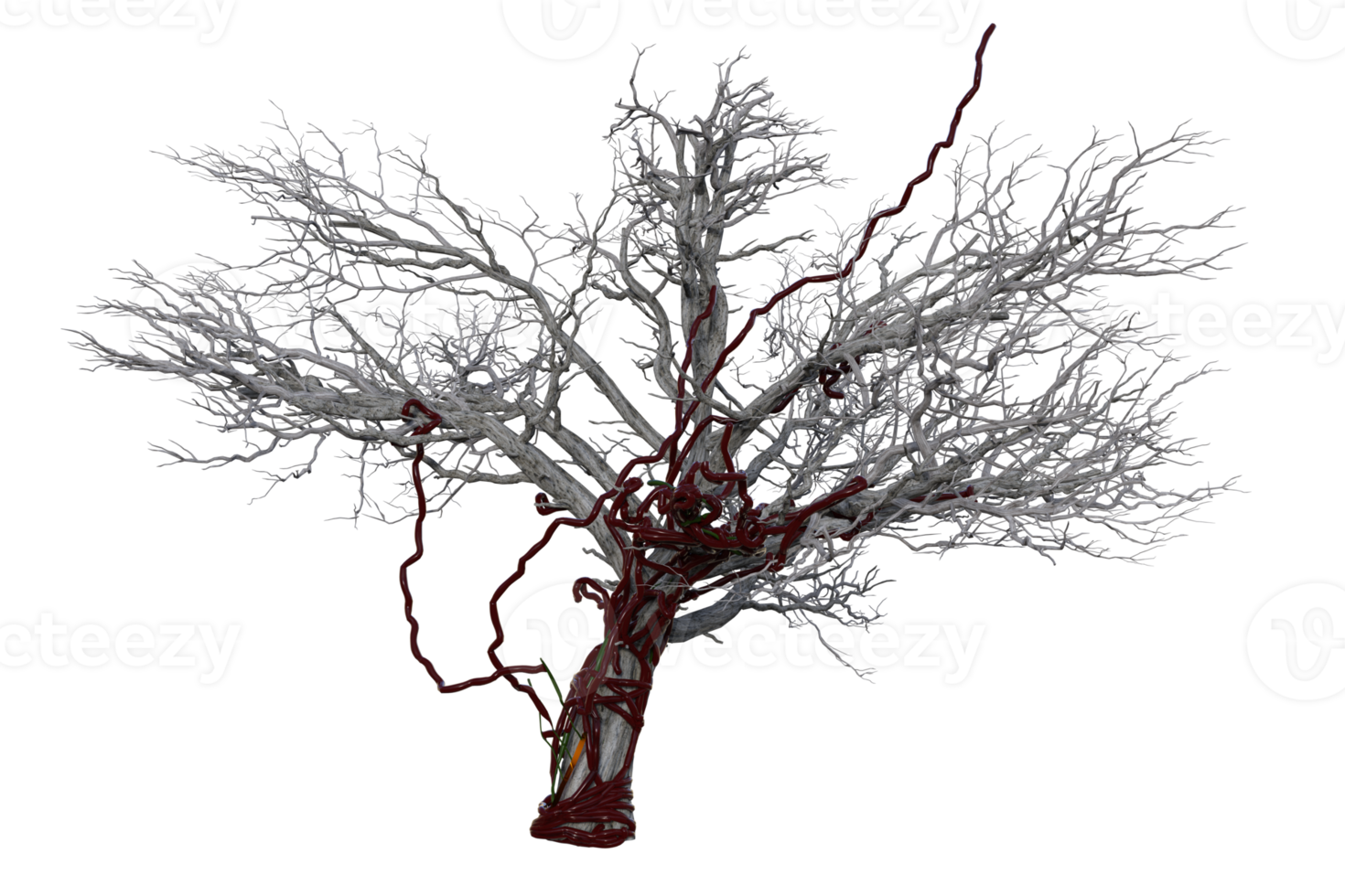 Spooky tree isolated, 3d render png