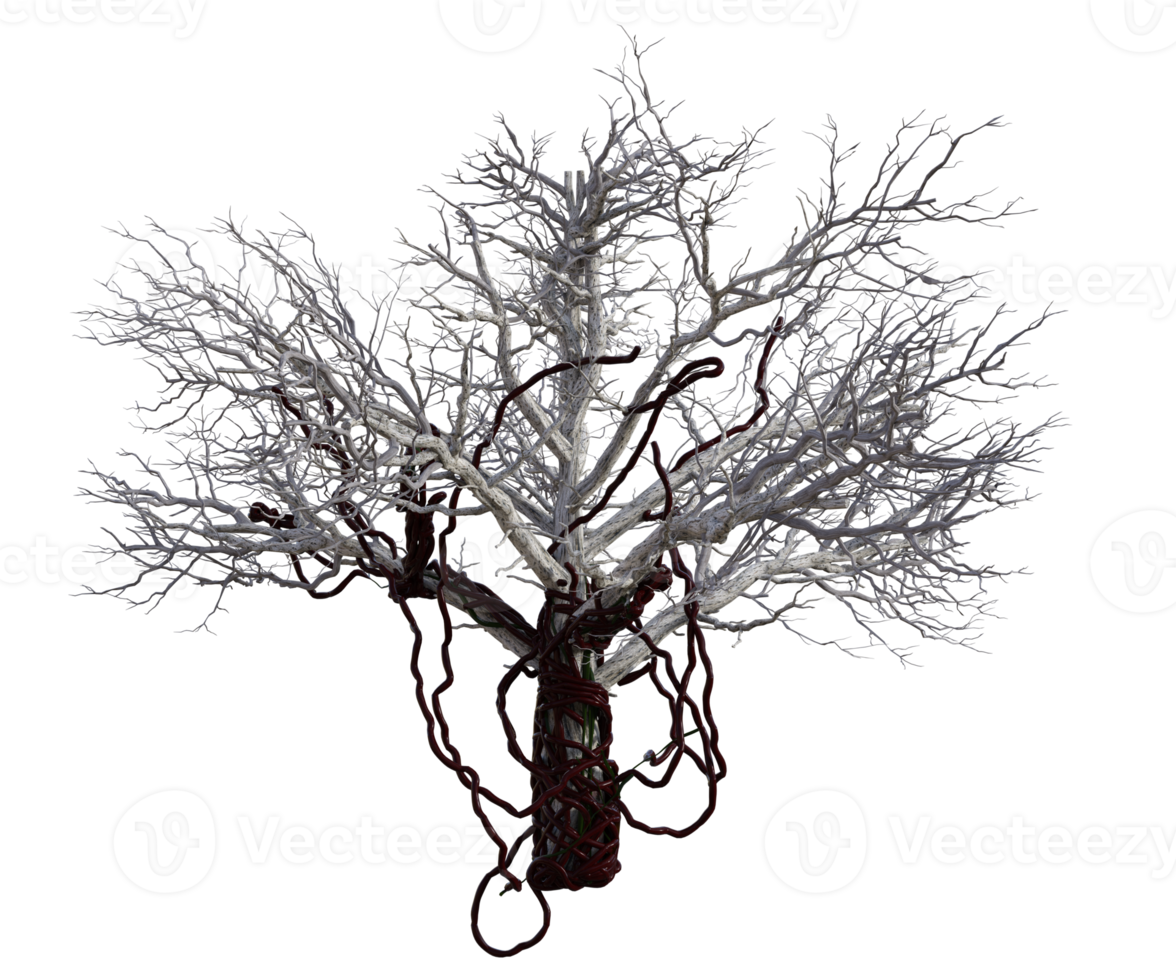 escalofriante árbol aislado, 3d hacer png